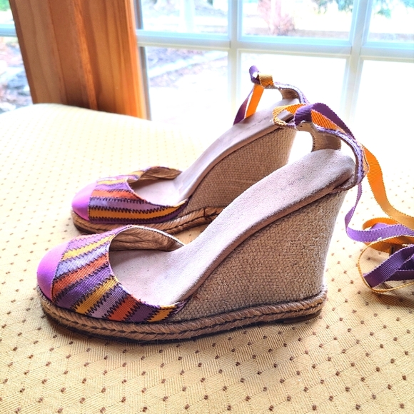 ⚡️FLASH SALE⚡️Vintage Marc Jacobs Ankle Tie Espadrille Wedge - Picture 1 of 7